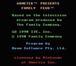 Family Feud screenshot 3 for NES